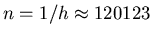 $n = 1/h \approx 120 123$