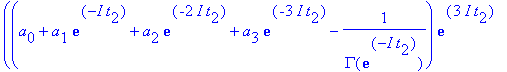 kkt := [1-lambda[1]-lambda[2]-lambda[3], (2*a[0]+a[1]*exp(-I*t[1])+a[2]*exp(-2*I*t[1])+a[3]*exp(-3*I*t[1])-1/GAMMA(exp(-I*t[1]))+a[1]*exp(t[1]*I)+a[2]*exp(2*I*t[1])+a[3]*exp(3*I*t[1])-1/GAMMA(exp(t[1]*...