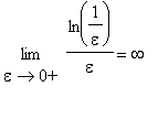 limit(ln(1/epsilon)/epsilon,epsilon = 0,right) = infinity