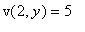 v(2,y) = 5