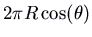 $2 \pi R \cos (\theta)$