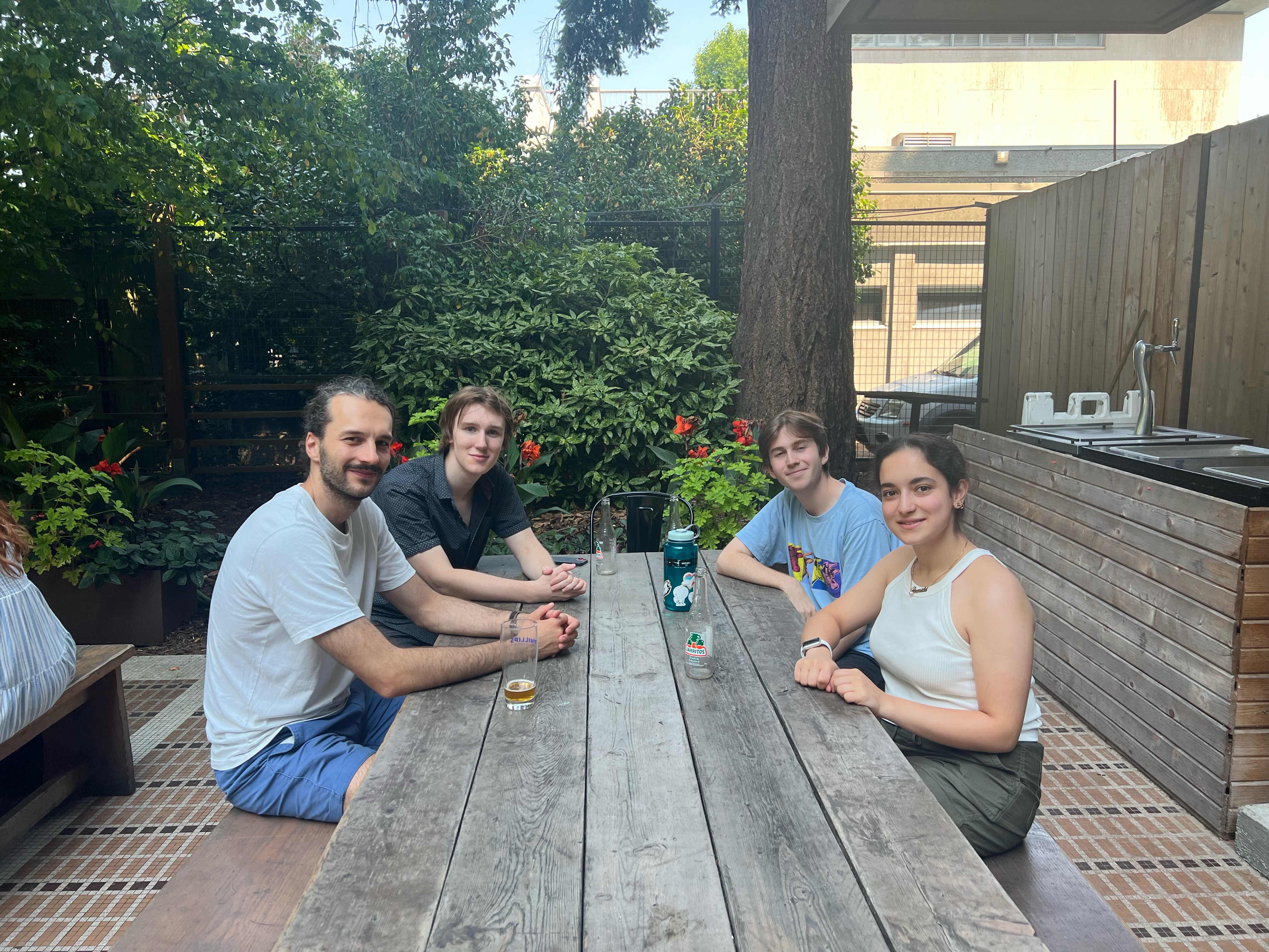 Group picture at picnic table